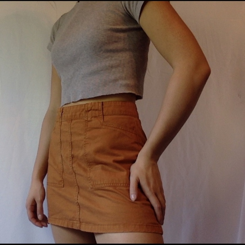 Forever 21 Orange Mini Skirt